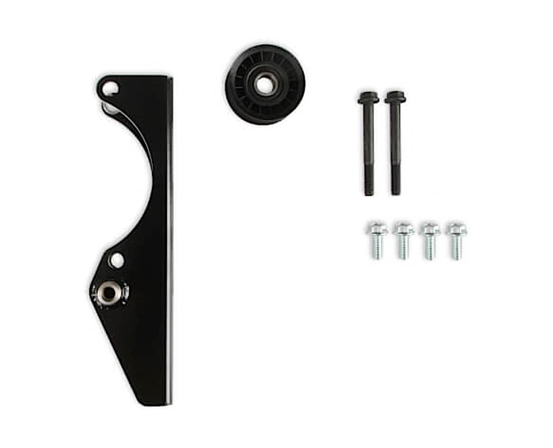 H1997368_1.jpg Holley 97-368 Alternator Bracket - Black Powdercoated, Steel, Direct Fit, Kit - Image 1