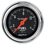 Autometer 2413 Traditional Chrome Series Gauge, Fuel Pressure, 2 1/16in. 15Psi, Mechanical W/Isolator. - Image 2