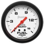 Autometer 5813 Phantom Series Gauge, Fuel Pressure, 2 5/8in. 15Psi, Mechanical W/Isolator.