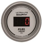 Autometer 6563 Ultra-Lite Series Gauge, Fuel Pressure, 2 1/16in. 100Psi, Digital, Silver Dial W/ Red Led