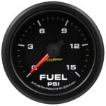 Autometer 9261 Extreme Environment Gauge, Fuel Press, 2 1/16in. 15Psi, Stepper Motor W/Warn