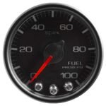 Autometer P31432 Spek Series Gauge, Fuel Press, 2 1/16in. 100Psi, Stepper Motor W/Peak & Warn, Blk/Blk.