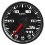 Autometer P31432 Spek Series Gauge, Fuel Press, 2 1/16in. 100Psi, Stepper Motor W/Peak & Warn, Blk/Blk. - Image 3