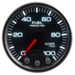 Autometer P31452 Spek Series Gauge, Fuel Press, 2 1/16in. 100Psi, Stepper Mtr W/Pk & Wrn, Blk/Smoke/Blk. - Image 3