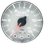 Autometer P315218 Spek Series Gauge, Fuel Press, 2 1/16in. 15Psi, Stepper Motor W/Peak & Warn, Slvr/Chrm. - Image 3