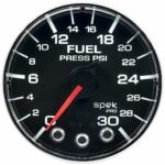 Autometer P316318 Spek Series Gauge, Fuel Press, 2 1/16in. 30Psi, Stepper Motor W/Peak & Warn, Blk/Chrm. - Image 3