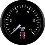 Autometer ST3304 Stack Series Gauge, Fuel Press, Pro Stepper Motor, 52Mm, Blk, 0-15Psi, 1/8in. Nptf Male - Image 2