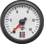 Autometer ST3354 Stack Series Gauge, Fuel Press, Pro Stepper Motor, 52Mm, Wht, 0-15Psi, 1/8in. Nptf Male