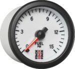 Autometer ST3354 Stack Series Gauge, Fuel Press, Pro Stepper Motor, 52Mm, Wht, 0-15Psi, 1/8in. Nptf Male - Image 5