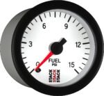 Autometer ST3354 Stack Series Gauge, Fuel Press, Pro Stepper Motor, 52Mm, Wht, 0-15Psi, 1/8in. Nptf Male - Image 6