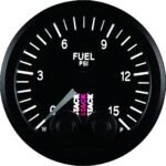Autometer ST3504 Stack Series Gauge, Fuel Press, Pro-Control, 52Mm, Blk, 0-15Psi, 1/8in. Nptf Male