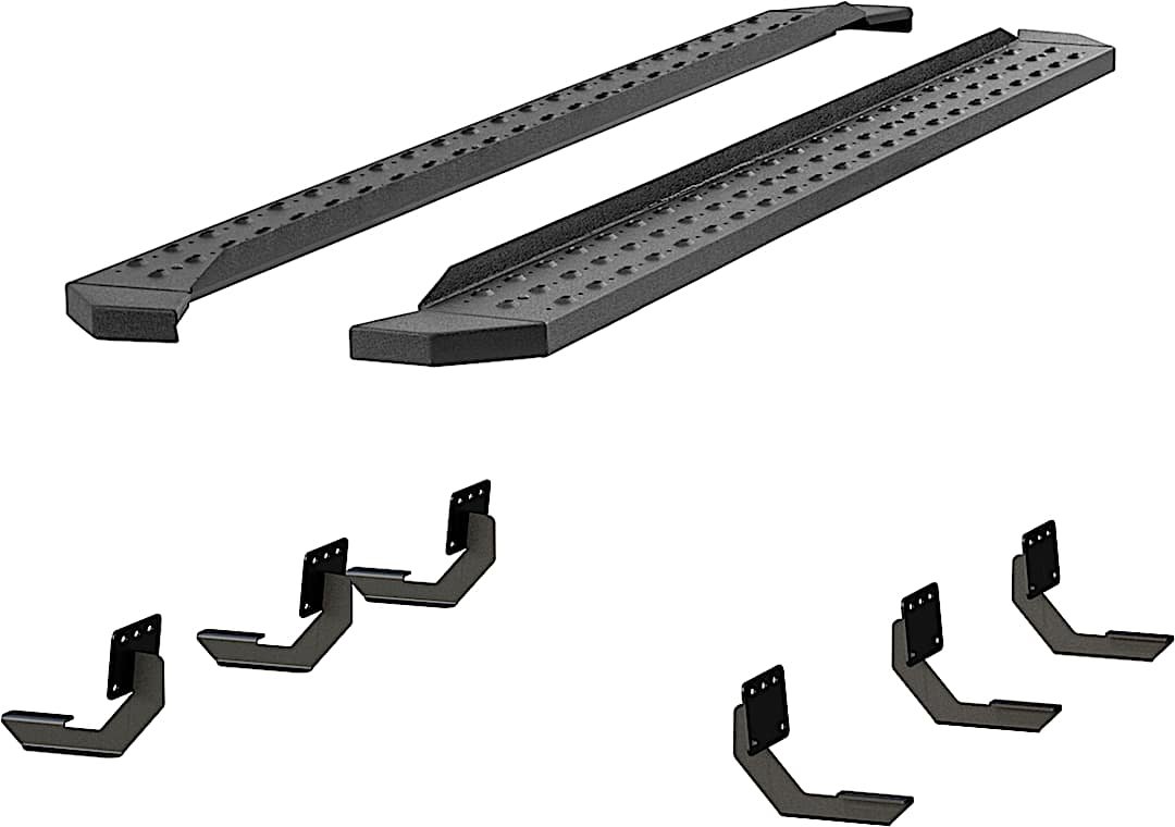 ars2055549_1.jpg Aries 2055549 Running Boards, Powdercoated Textured Black, Steel, Diameter - 6.5 in., Crew Cab Pickup, RidgeStep Commercial Series - Image 1
