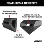 Aries 2081208 Front, Driver or Passenger Side Bumper End, Flat black Carbon Steel - Image 3