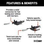 Curt 70121 Tow Bar - Powdercoated Gloss Black, Carbon Steel, Direct Fit, Sold Individually - Image 2