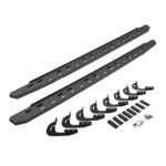 Go Rhino 69604787ST Running Boards, Protective Bedliner Coating, Galvanized Steel, Mounting Bracket Kit Included, 4-Door, Crew Cab Pickup, RB30 Slim Line Series