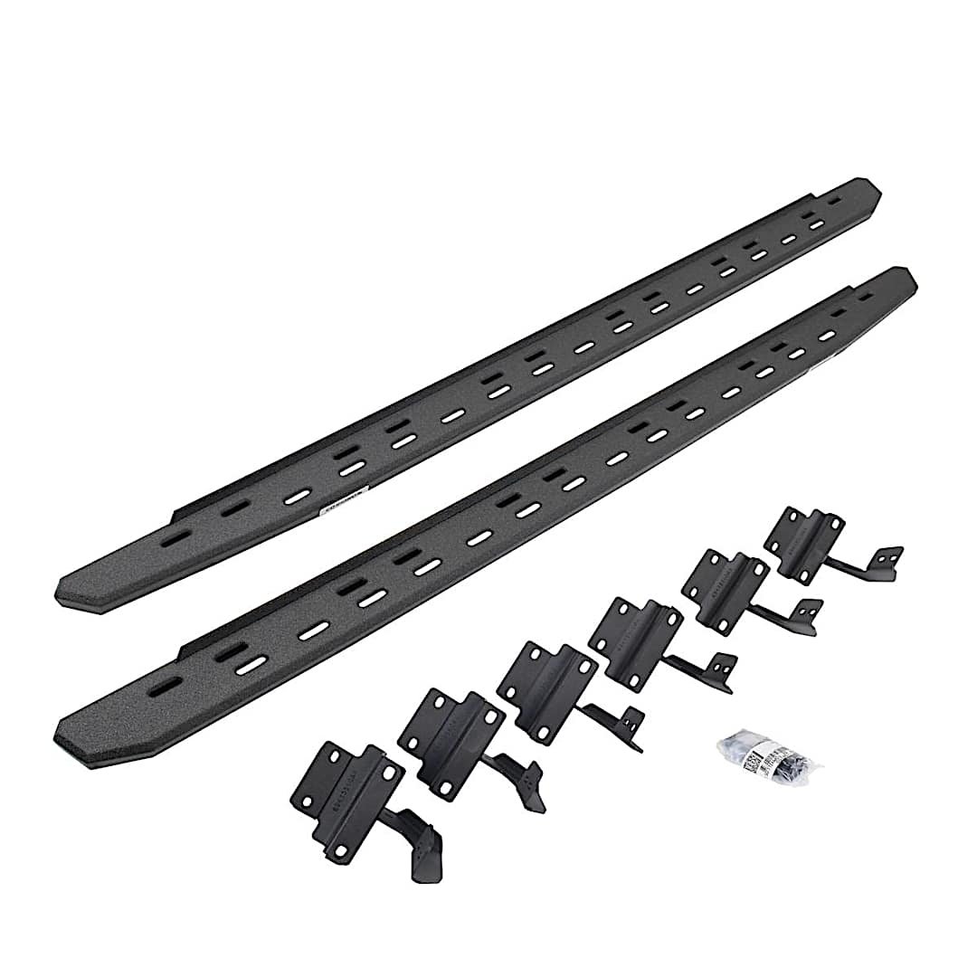 d2669615087st_1.jpg Go Rhino 69615087ST Running Boards, Protective Bedliner Coating, Galvanized Steel, Mounting Bracket Kit Included, 4-Door, Crew Cab Pickup, RB30 Slim Line Series - Image 1