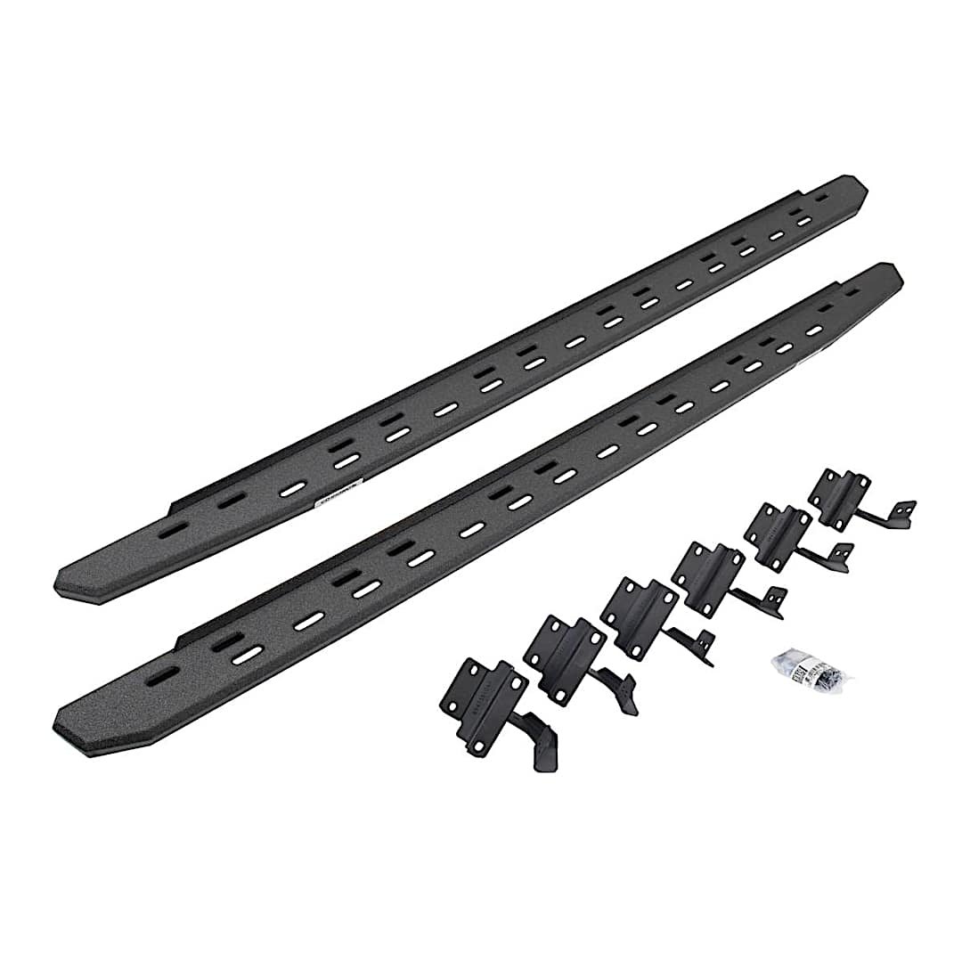 d2669615587st_1.jpg Go Rhino 69615587ST Running Boards, Protective Bedliner Coating, Galvanized Steel, Mounting Bracket Kit Included, 4-Door, Crew Cab Pickup, RB30 Slim Line Series - Image 1