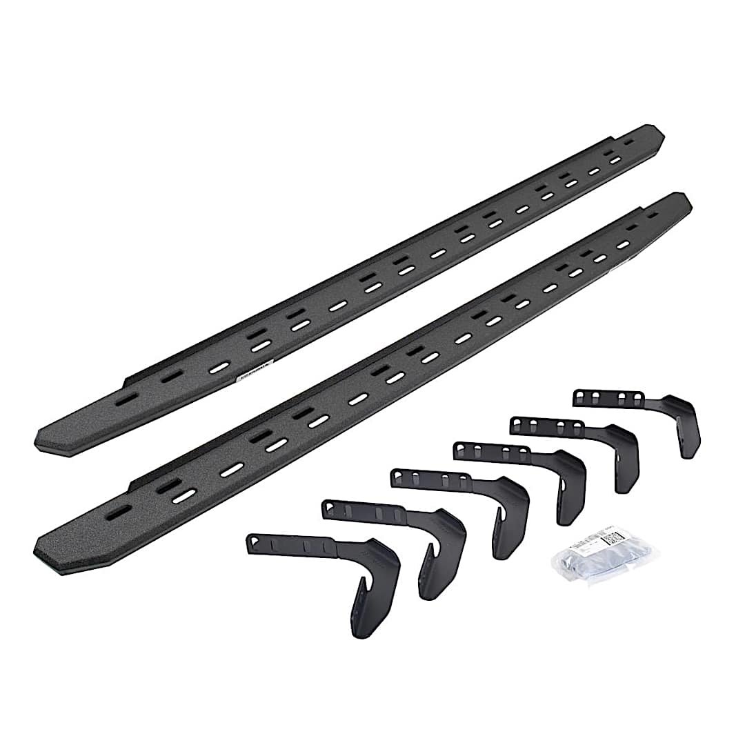 d2669618087st_1.jpg Go Rhino 69618087ST Running Boards, Protective Bedliner Coating, Galvanized Steel, Mounting Bracket Kit Included, 4-Door, Crew Cab Pickup, RB30 Slim Line Series - Image 1