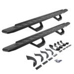 Go Rhino 6964358020PC Running Boards, Textured Black, Galvanized Steel, Bracket Included, 4-Door, Extended Cab Pickup, RB30 Series