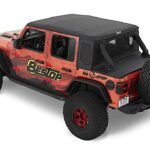 Bestop 53902-17 Trektop Halftop Soft Top - Frameless Design Black twill