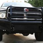 Fab Fours DR03-S1060-1 Front Black Steel Grille Guard, Powdercoated Black, with Full Grille Guard