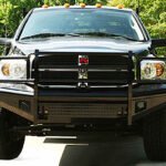Fab Fours DR06-S1160-1 Front Black Steel Grille Guard, Powdercoated Black, with Full Grille Guard