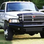 Fab Fours DR94-S1560-1 Front Black Steel Grille Guard, Powdercoated Black, with Full Grille Guard