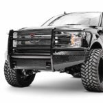 Fab Fours FF18-K4560-1 Front Black Steel Grille Guard, Black, with Full Grille Guard
