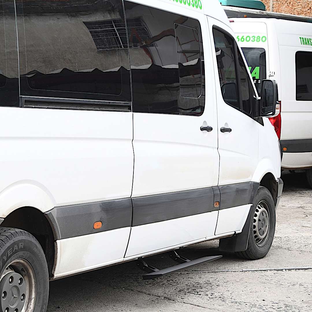 g2620410125pc_1.jpg Go Rhino 20410125PC Running Boards, Textured Black, Aluminum, Extended Cargo Van/Standard Cargo Van, E-BOARD E1 Electric Series - Image 1