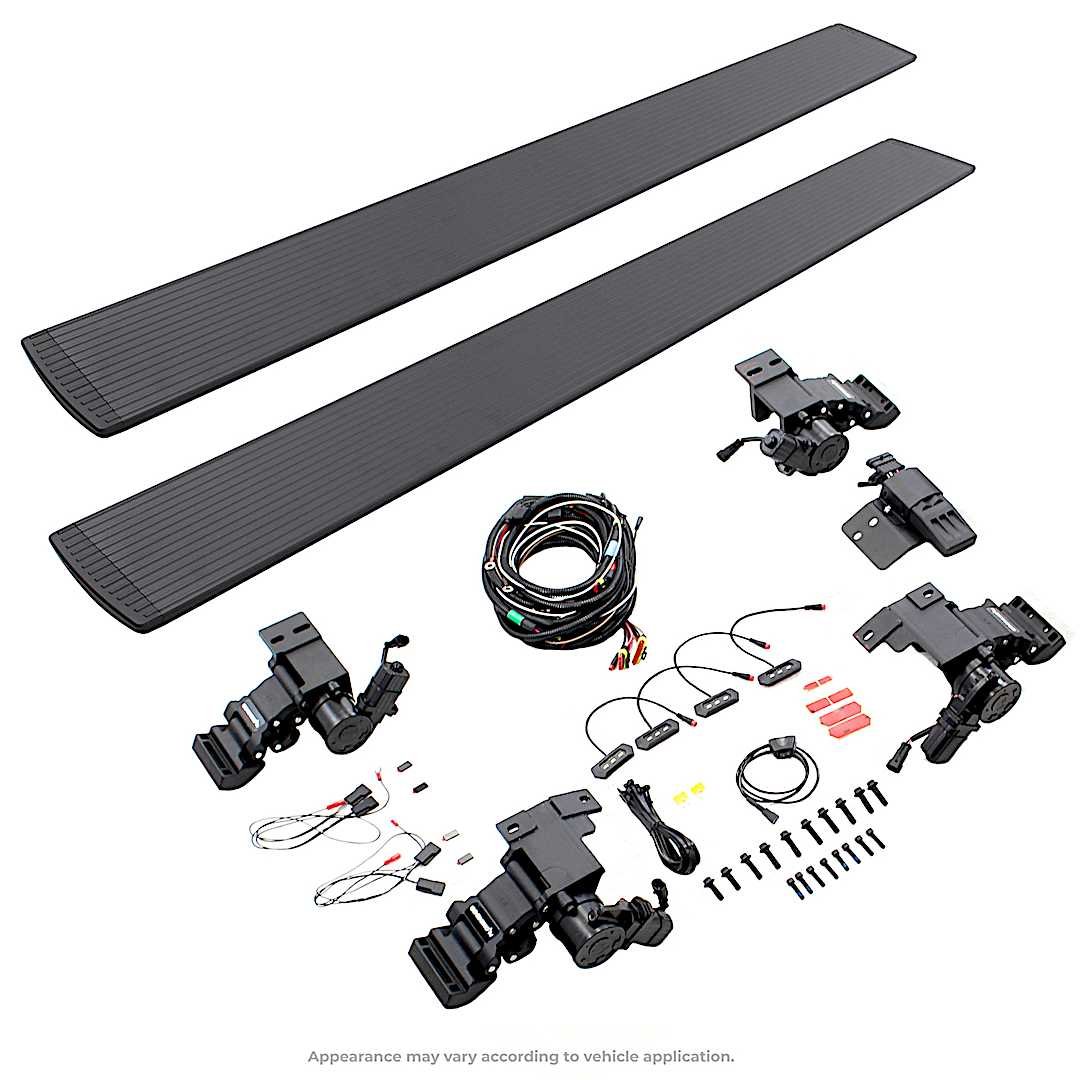 g2620412687t_1.jpg Go Rhino 20412687T Running Boards, Protective Bedliner Coating, Aluminum, 4-Door, Crew Cab Pickup, E-BOARD E1 Electric Series - Image 1