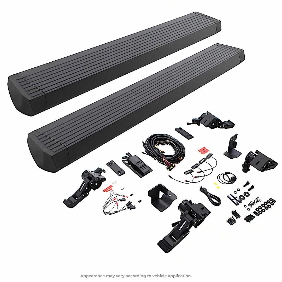 g2620451687pc_1.jpg Go Rhino 20451687PC Running Boards, Textured Black, Aluminum, 4-Door, Crew Cab Pickup, E-BOARD E1 Electric Series - Image 1