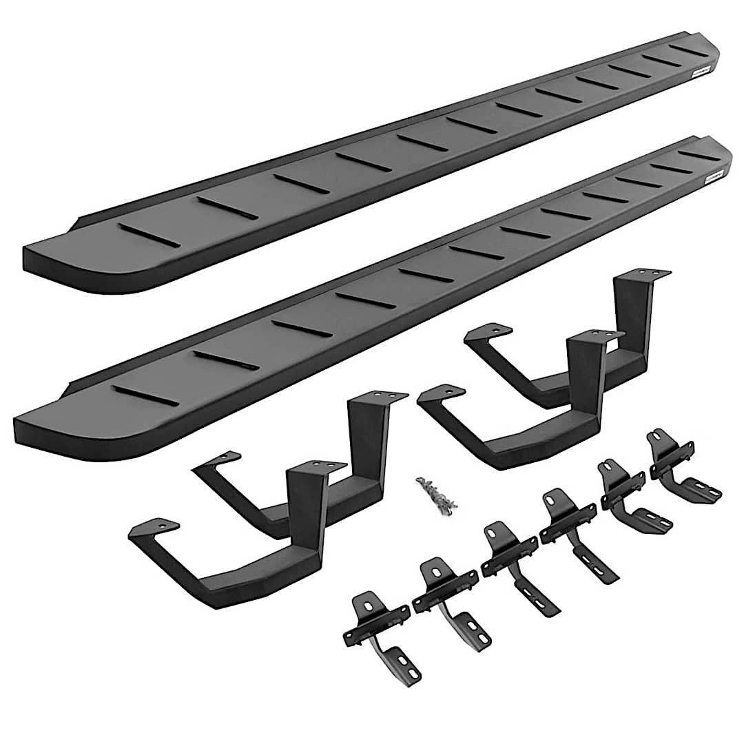 g266340488020pc_1.jpg Go Rhino 6340488020PC Running Boards, Powdercoated Textured Black, Steel, Extended Cab Pickup, RB10 Series - Image 1