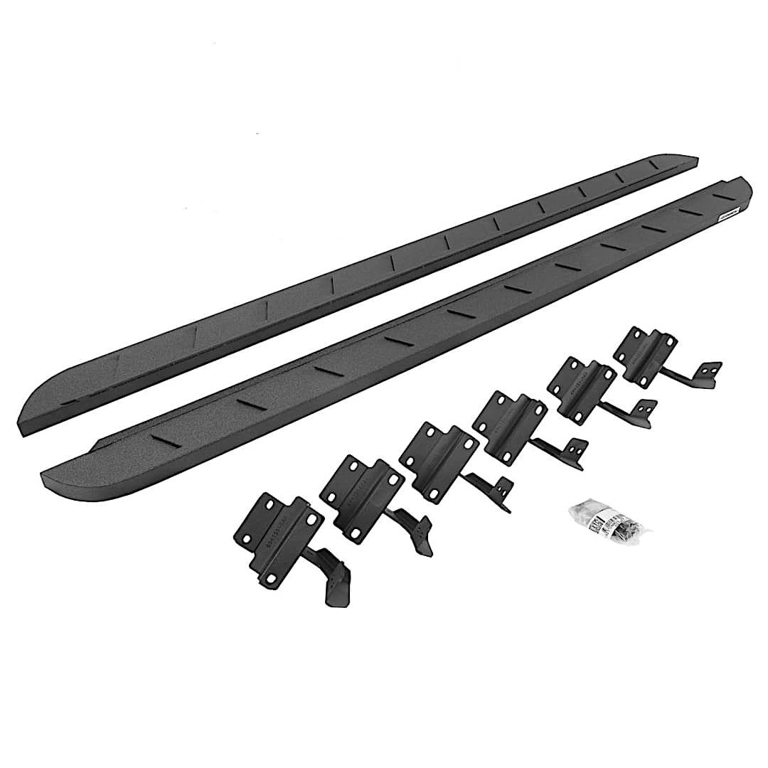 g2663415587st_1.jpg Go Rhino 63415587ST Running Boards, Protective Bedliner Coating, Steel, 4-Door, Crew Cab Pickup, RB10 Slim Line Series - Image 1