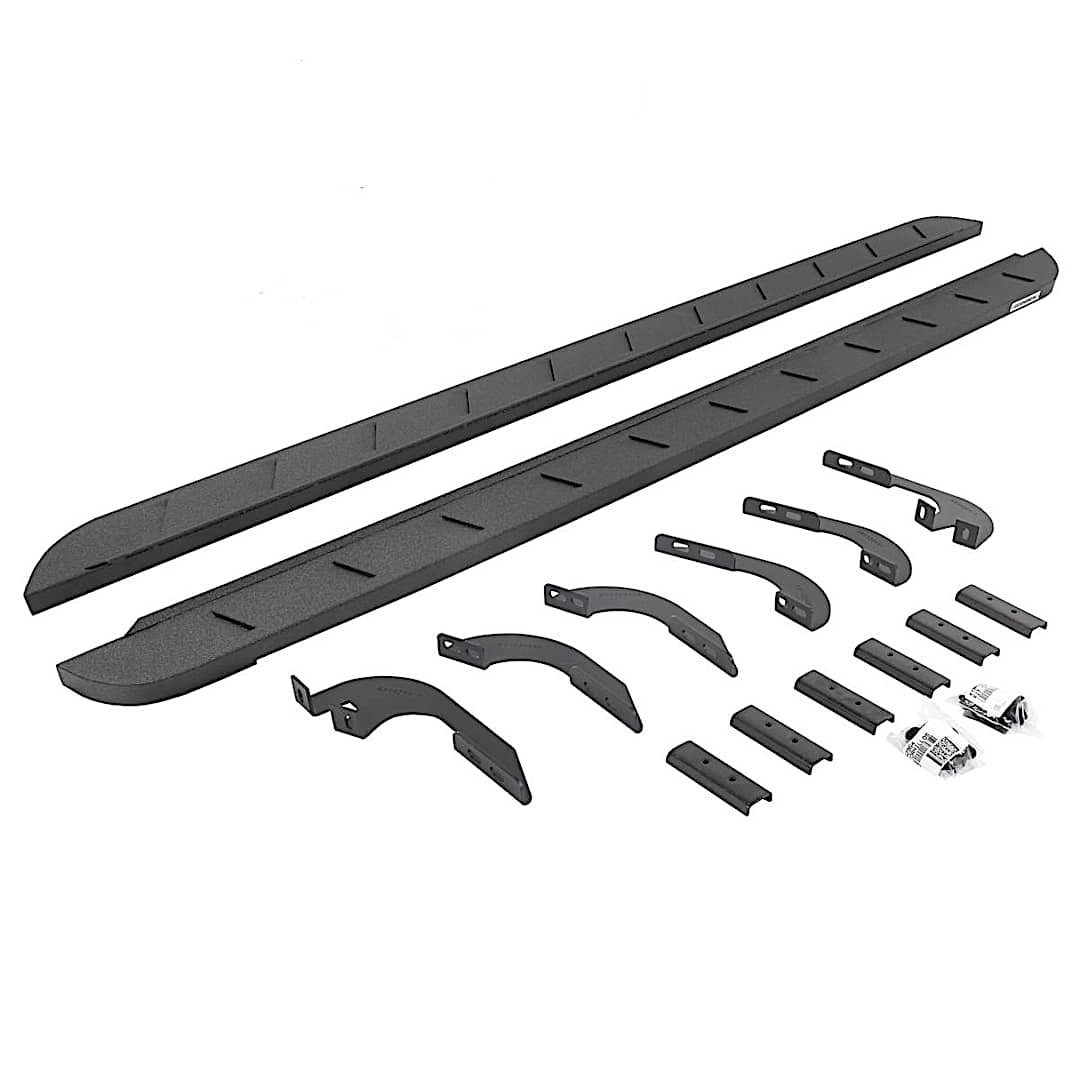 g2663442987st_1.jpg Go Rhino 63442987ST Running Boards, Protective Bedliner Coating, Steel, 4-Door, Crew Cab Pickup (Double Cab), RB10 Slim Line Series - Image 1