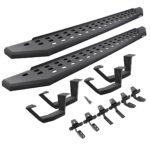 Go Rhino 6940488020PC Running Boards, Textured Black, Galvanized Steel, 7.5 in. Taperedin Width, Includes Brackets, Extended Cab Pickup, RB20 Series