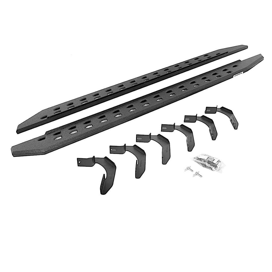 g2669415087st_1.jpg Go Rhino 69415087ST Running Boards, Protective Bedliner Coating, Steel, 4-Door, Crew Cab Pickup, RB20 Slim Line Series - Image 1