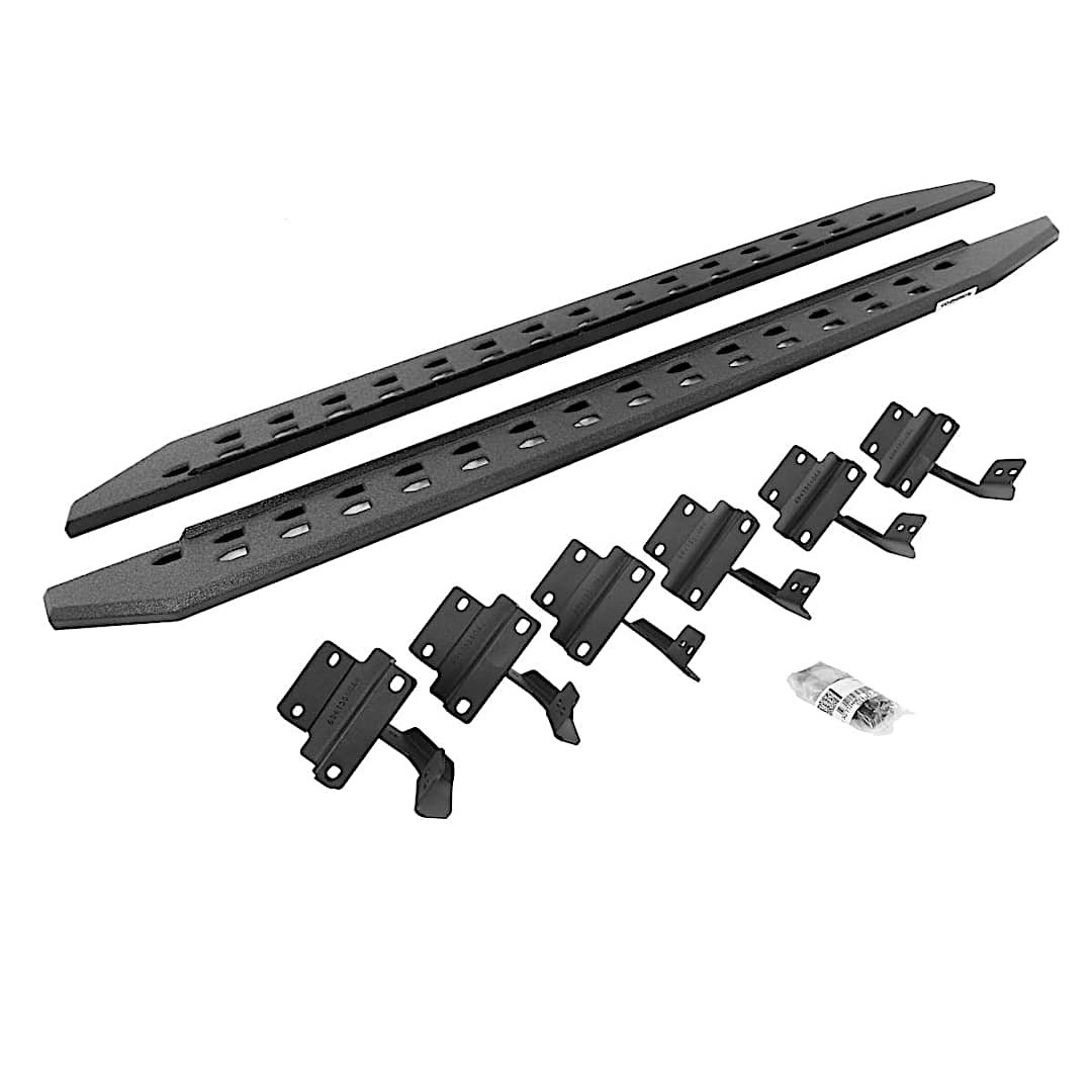 g2669415587st_1.jpg Go Rhino 69415587ST Running Boards, Protective Bedliner Coating, Steel, 4-Door, Crew Cab Pickup, RB20 Slim Line Series - Image 1
