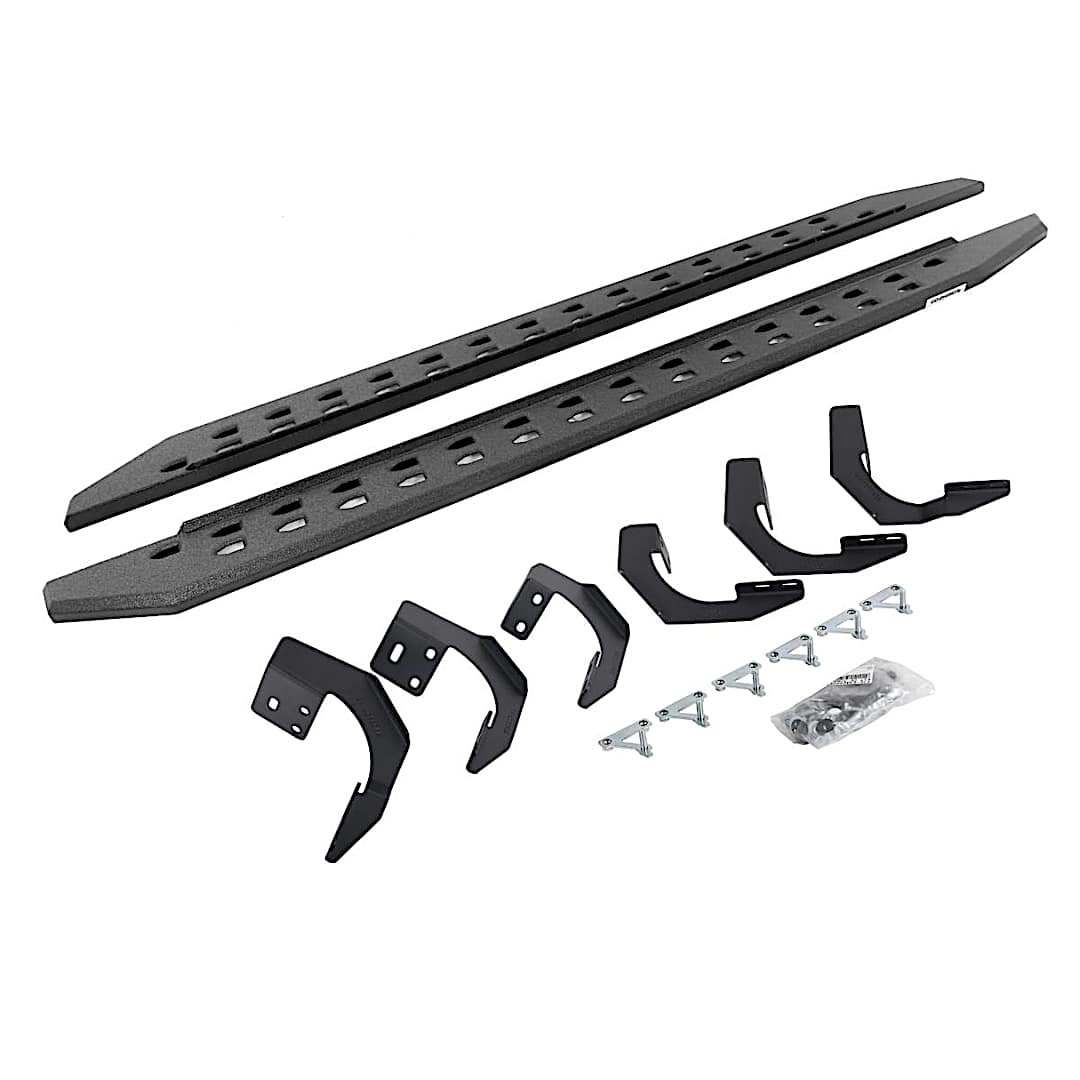 g2669420687st_1.jpg Go Rhino 69420687ST Running Boards, Protective Bedliner Coating, Steel, 4-Door, Crew Cab Pickup, RB20 Slim Line Series - Image 1