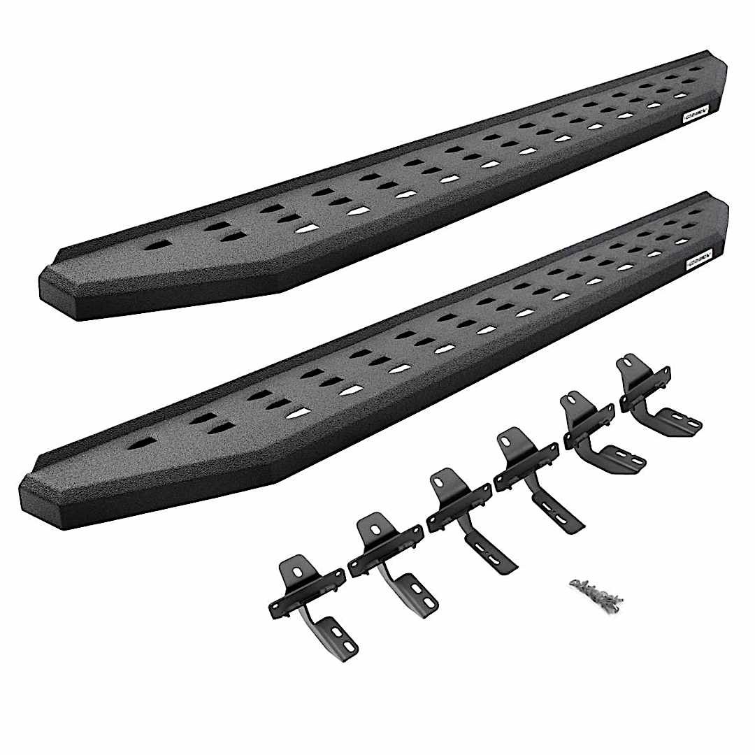 g2669443580t_1.jpg Go Rhino 69443580T Running Boards, Protective Bedliner Coating, Steel, 4-Door, Extended Cab Pickup, RB20 Raptor-Style Series - Image 1