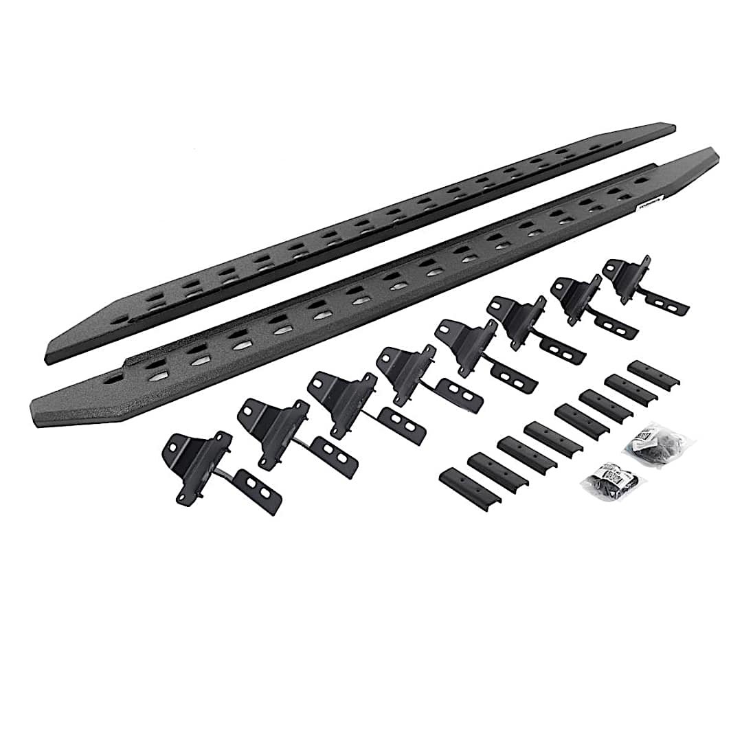 g2669451687st_1.jpg Go Rhino 69451687ST Running Boards, Protective Bedliner Coating, Steel, 4-Door, Crew Cab Pickup, RB20 Slim Line Series - Image 1