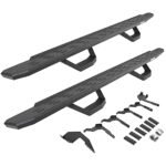 Go Rhino 6963688020T Running Boards, Protective Bedliner Coating, Galvanized Steel, Brackets and (2) Set of Drop Steps Included, 4-Door, Crew Cab Pickup, RB30 Series