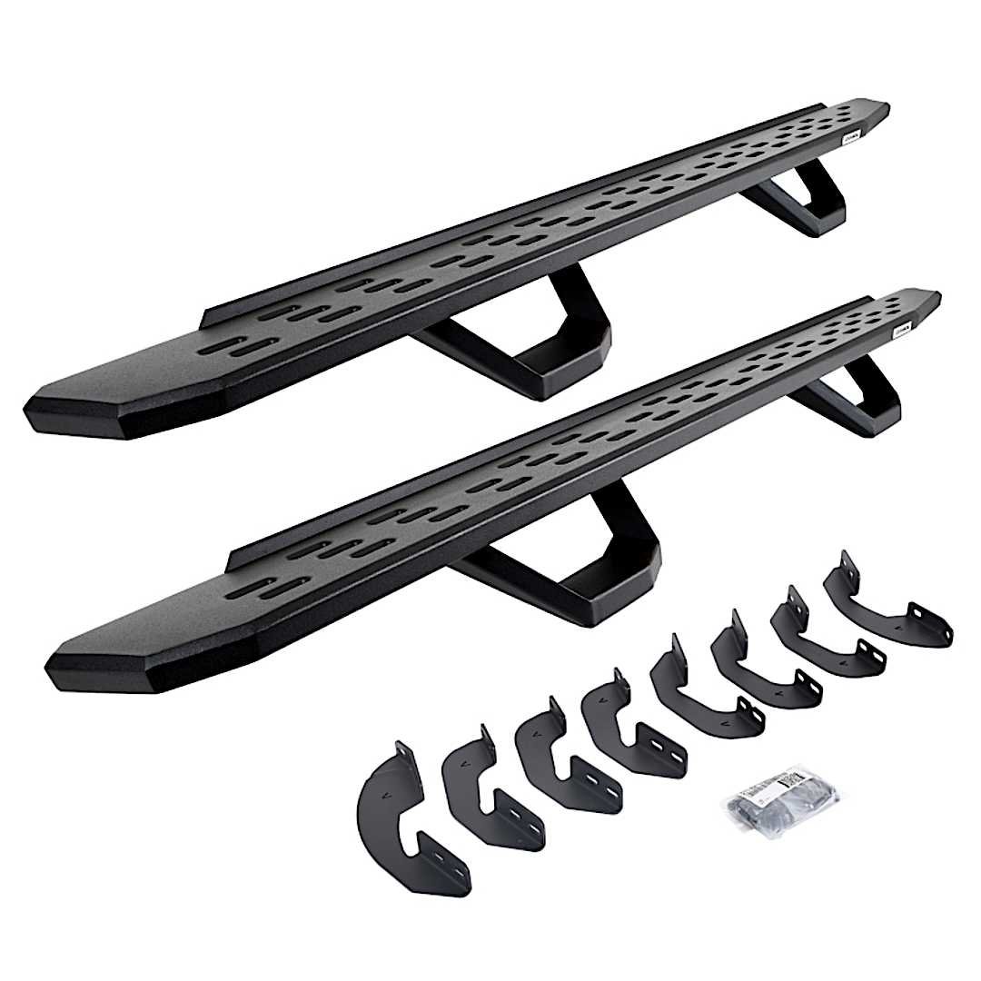 g266964397320pc_1.jpg Go Rhino 6964397320PC Running Boards, Textured Black, Galvanized Steel, with Mounting Kit, 4-Door, Sport Utility, RB30 Series - Image 1