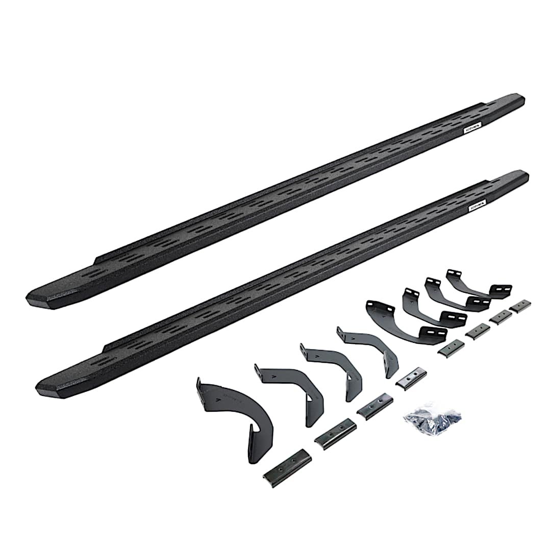g2669643973t_1.jpg Go Rhino 69643973T Running Boards, Protective Bedliner Coating, Galvanized Steel, with Mounting Kit, 4-Door, Sport Utility, RB30 Series - Image 1