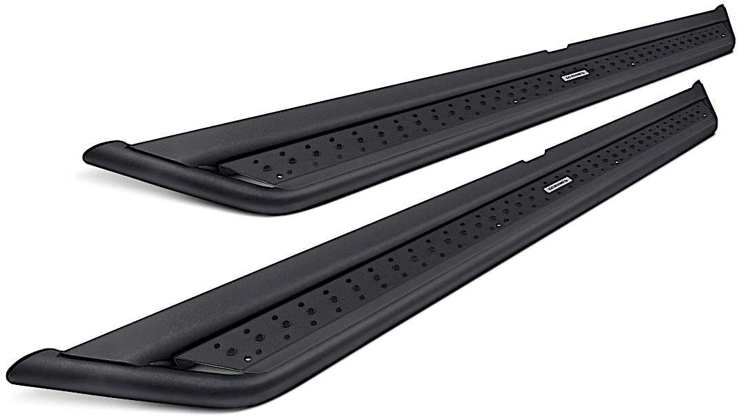 g26dss4354t_1.jpg Go Rhino DSS4354T Running Boards, Powdercoated Black, Steel, Removable Step Pads, 4-Door, Crew Cab Pickup, Dominator DSS Series - Image 1
