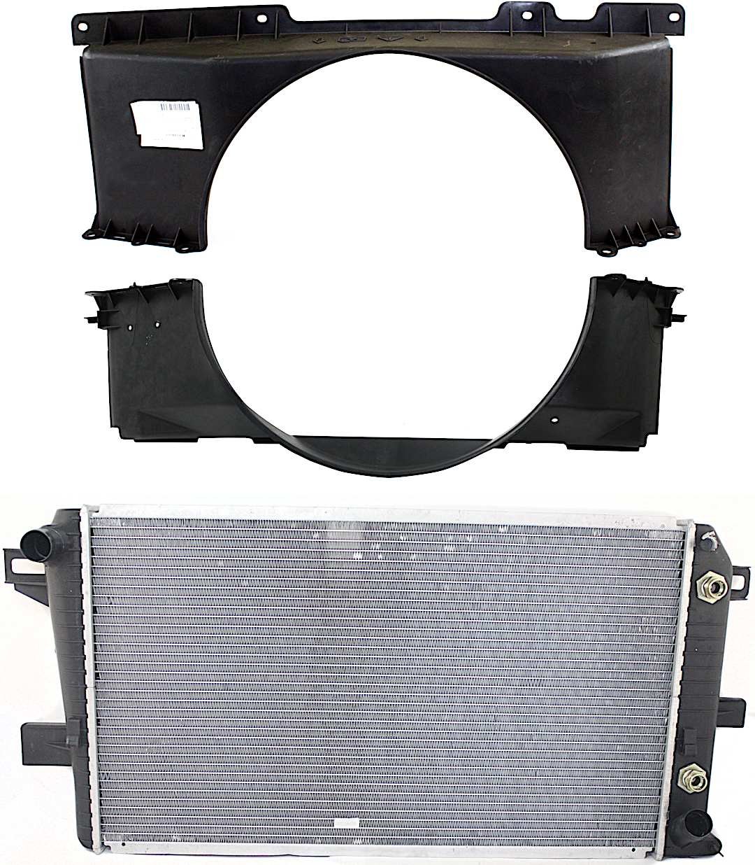 kit-011019-08_1.jpg Replacement 3-Piece Kit Radiator, 6.6L Engine, Aluminum Core, Plastic Tank, Includes (2) Fan Shroud and (1) Radiator - Image 1