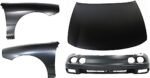 Replacement 4-Piece Kit Factory Style Hood, Steel, Primed, Includes (1) Bumper Cover, (2) Fender, and (1) Hood