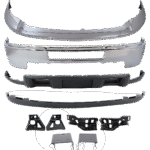 Replacement 10-Piece Kit, Front Bumper, Chrome, Includes (1) Bumper, (6) Bumper Bracket, (1) Bumper Trim, and (2) Valance
