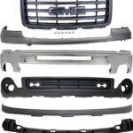 Replacement 6-Piece Kit, Front Bumper, Chrome, Includes (1) Bumper, (1) Bumper Bracket, (1) Bumper Cover, (1) Grille, and (2) Valance