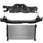 Replacement 3-Piece Kit Radiator, 4 Cyl 2.4L, includes (2) Radiator Support and (1) Radiator