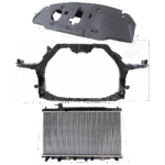 Replacement 3-Piece Kit Radiator, 4 Cyl 2.4L, includes (1) Radiator, (1) Radiator Support, and (1) Radiator Support Cover